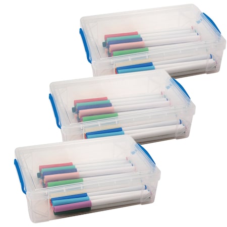 Super Stacker Large Pencil Box, Clear, 3PK 37539